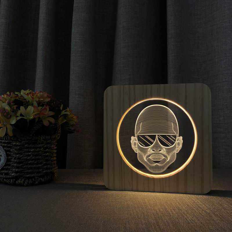 드롭 배송 개인화 된 3D 남자 봐 밤 빛 USB 나무 자료 아크릴 램프 남자의 선물을위한 창조적 인 선물